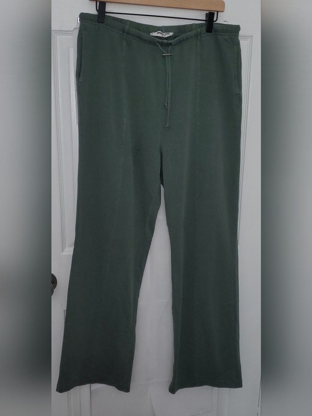 Double Zero Olive Green Drawstring Wide Leg Pants